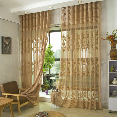 2017年新款高档窗帘布艺面料成品提花窗纱 点亮家居空间的艺术品